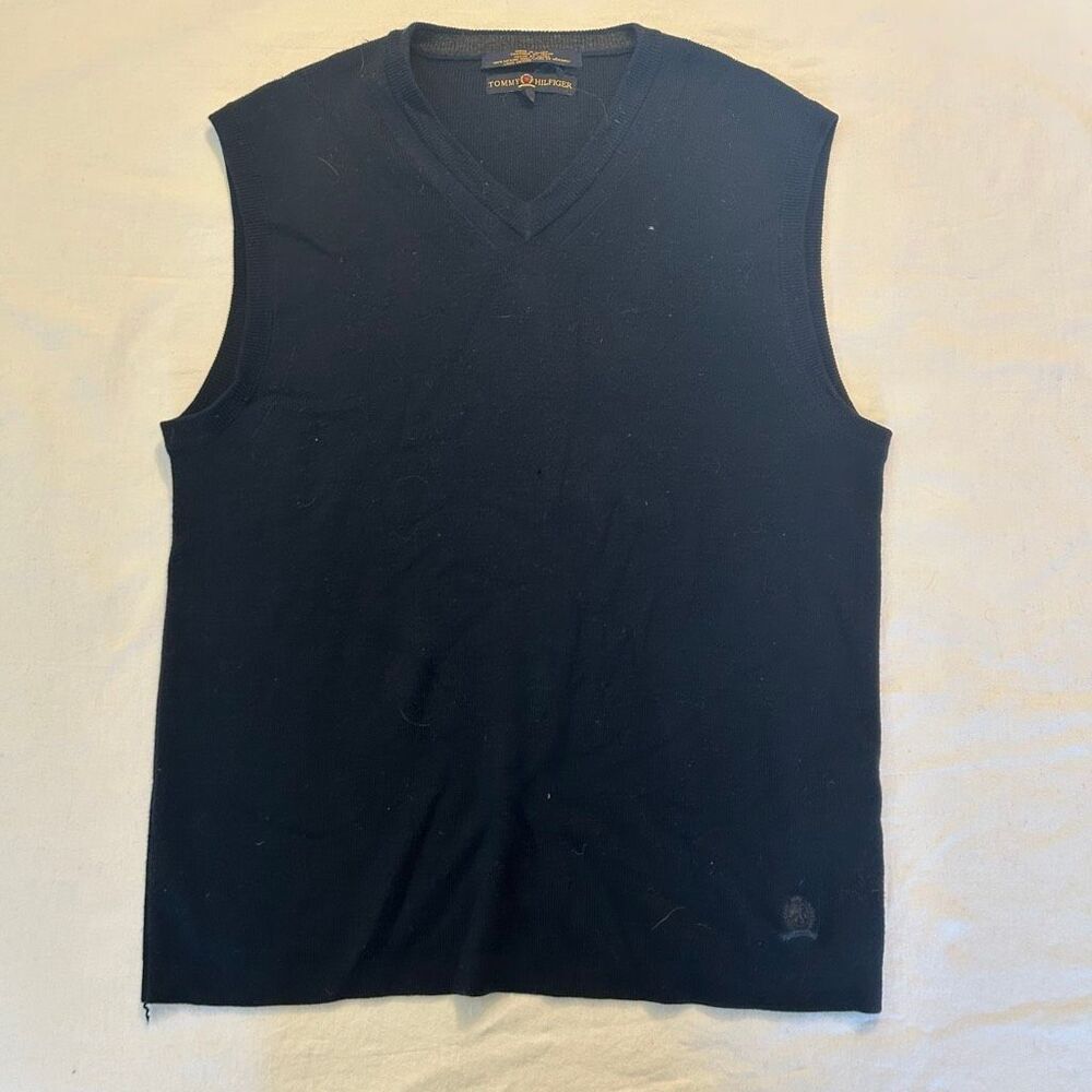 Tommy Hilfiger | 100% Merino Wool Sweater Vest | Navy | V-Neck | Size XL